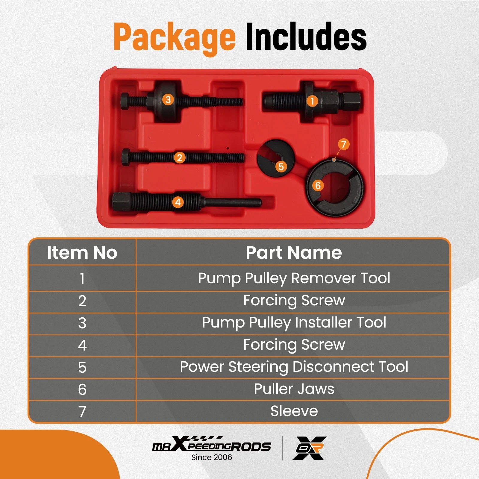 Power Steering Pulley Removal Install Set for Ford GM Chrysler (C111)