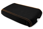 Console Lid Armrest Cover for Chevrolet Camaro (1982–1992) Carbon Fiber Orange Stitch