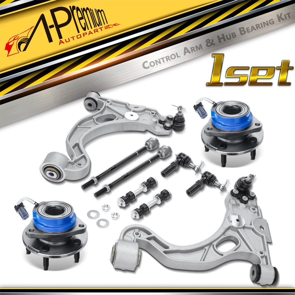 Set of 10 Wheel Hub Bearing Control Arm Sway Bar Kit for Buick Cadillac