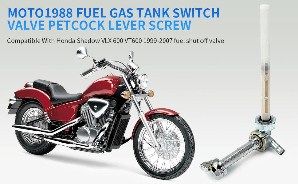 Fuel Valve Petcock & Lever Screw for Honda Shadow VLX 600 (1999-2007)
