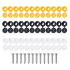 Set of 12 Screws & 36 Hinged Covers for Car Number Plate
