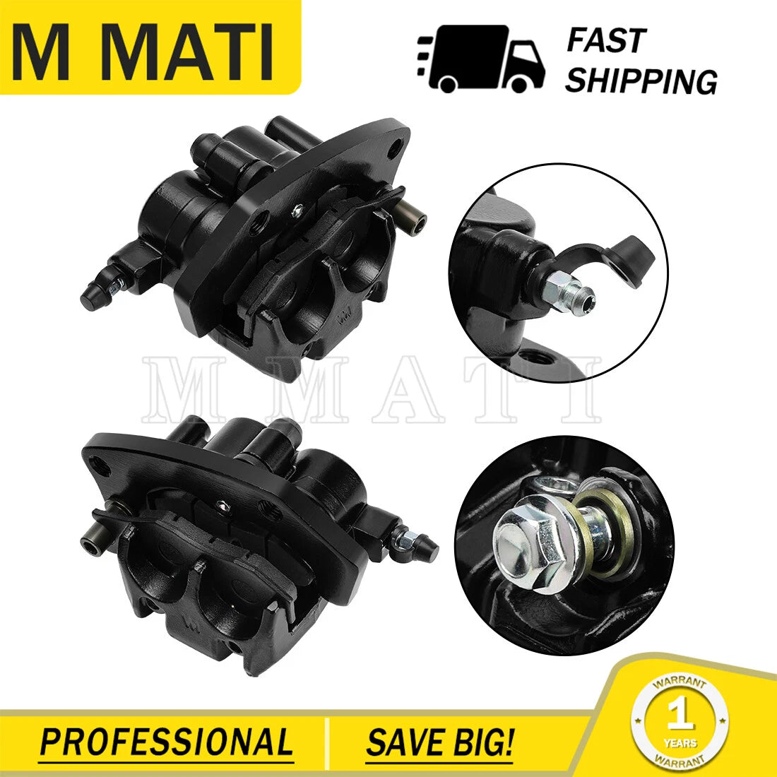 Front Brake Calipers for Kawasaki Mule Pro FXT FXR FX DXT DX KAF820 1000 (2015–2024)