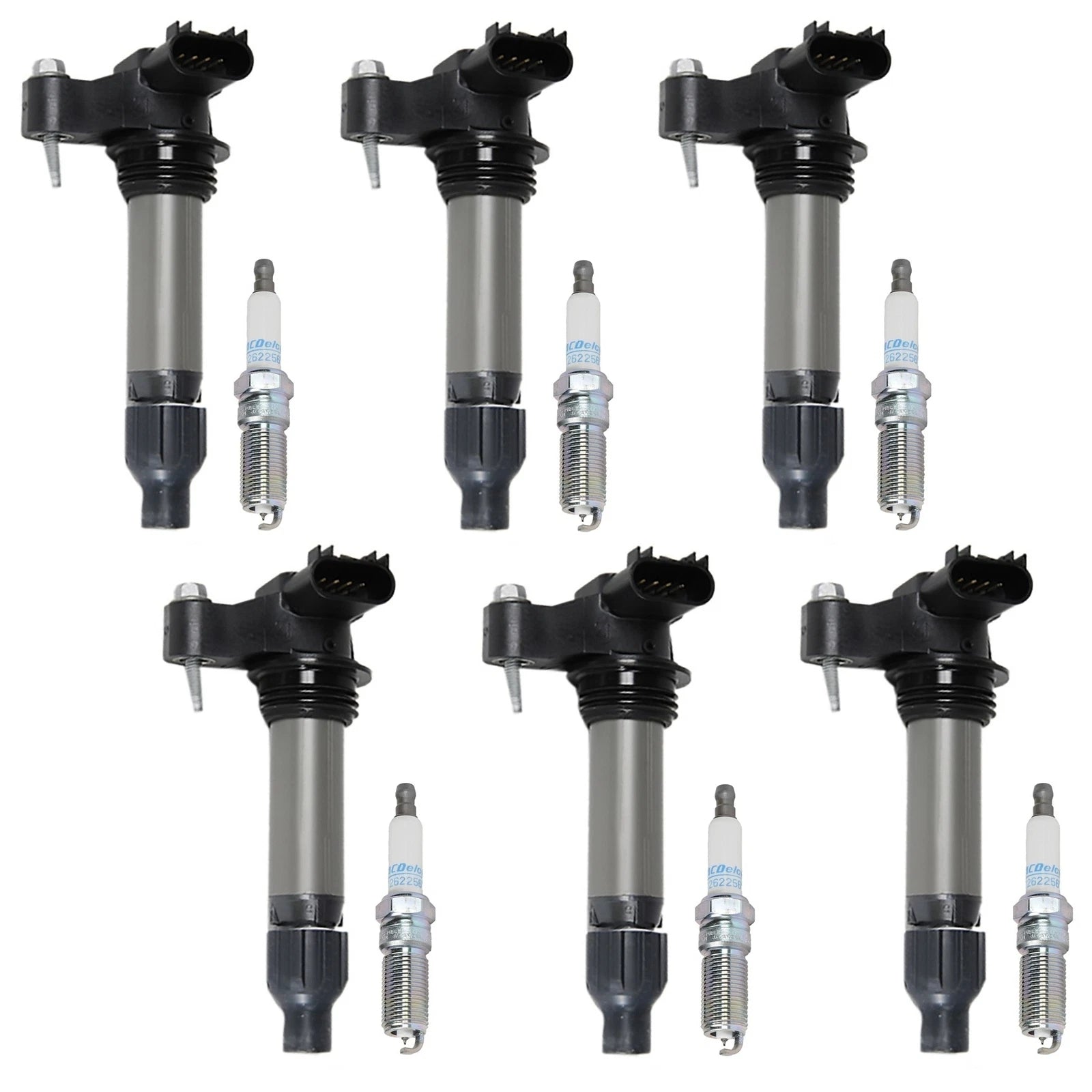 Set of 6 Ignition Coils & 6 Spark Plugs for Buick Chevy Saab (OE)