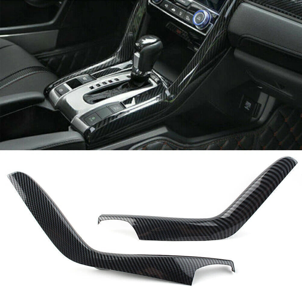 Carbon Fiber Gear Shift Panel Trim for Honda Civic 10th (2016–2018)