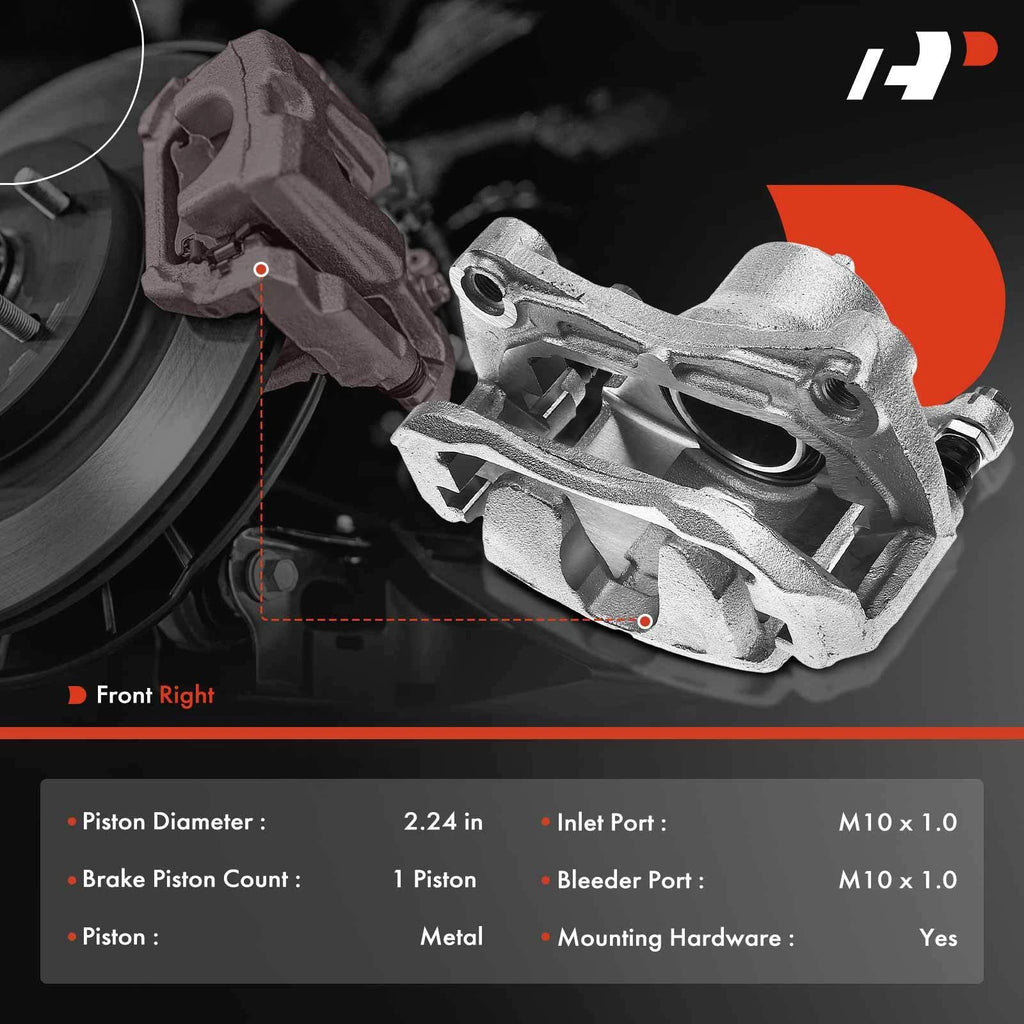 Front Right Disc Brake Caliper with Bracket for Nissan Altima Sentra (2002-2018)