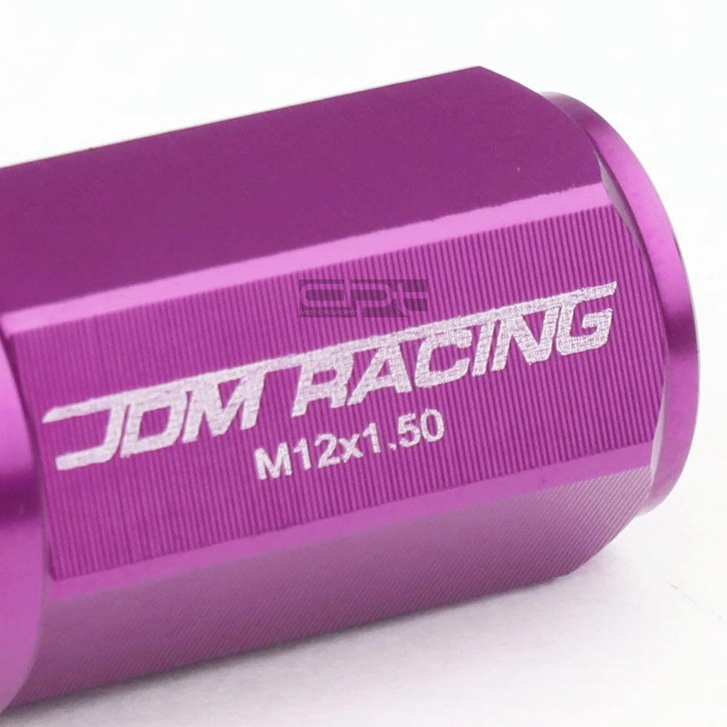 20x M12x1.5 53mm Tall Purple Aluminum Lug Nuts with Caps & Adapter