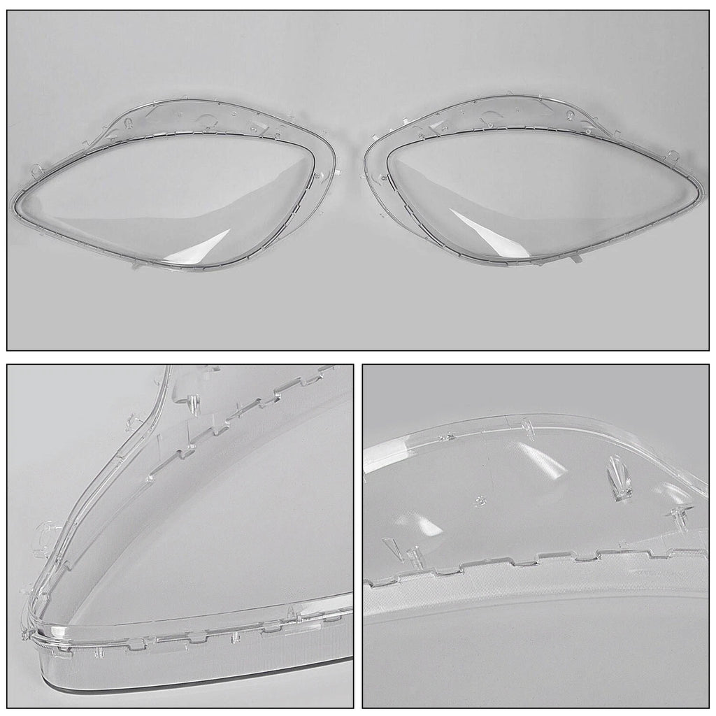 Replacement Headlight Lens for Chevy C6 Corvette (2005–2013) with Black Trim