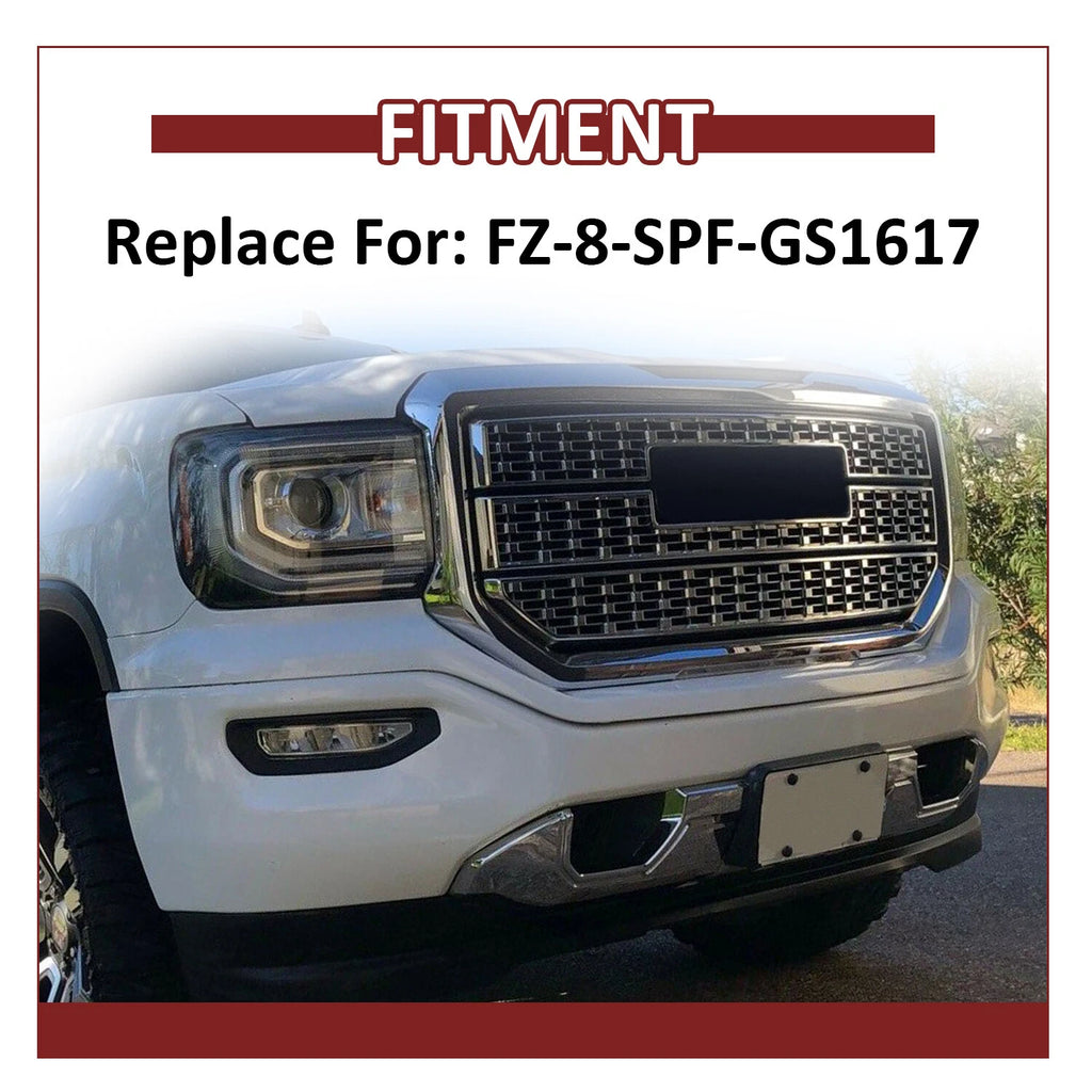 Front Bumper Skid Plate Valance for GMC Sierra 1500 (2016–2019) Chrome
