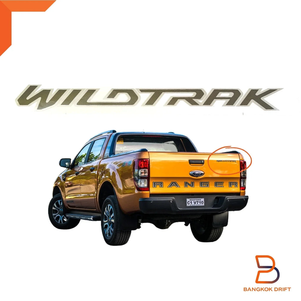 Silver WILDTRAK Rear Tailgate Decal Sticker for Ford Ranger Ute (2018-2021)