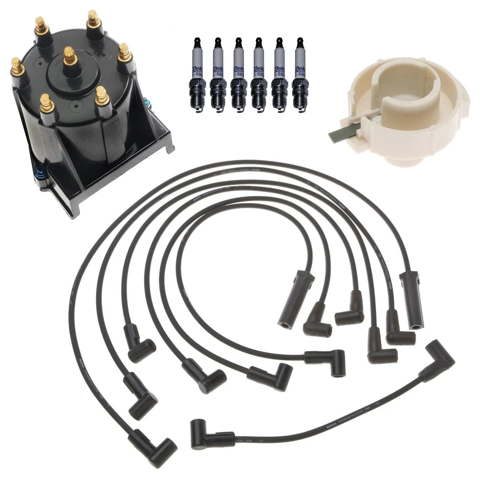 ACDelco Ignition Kit for GMC Sonoma 4.3L (1992) - Rotor, Cap, Wires, Plugs