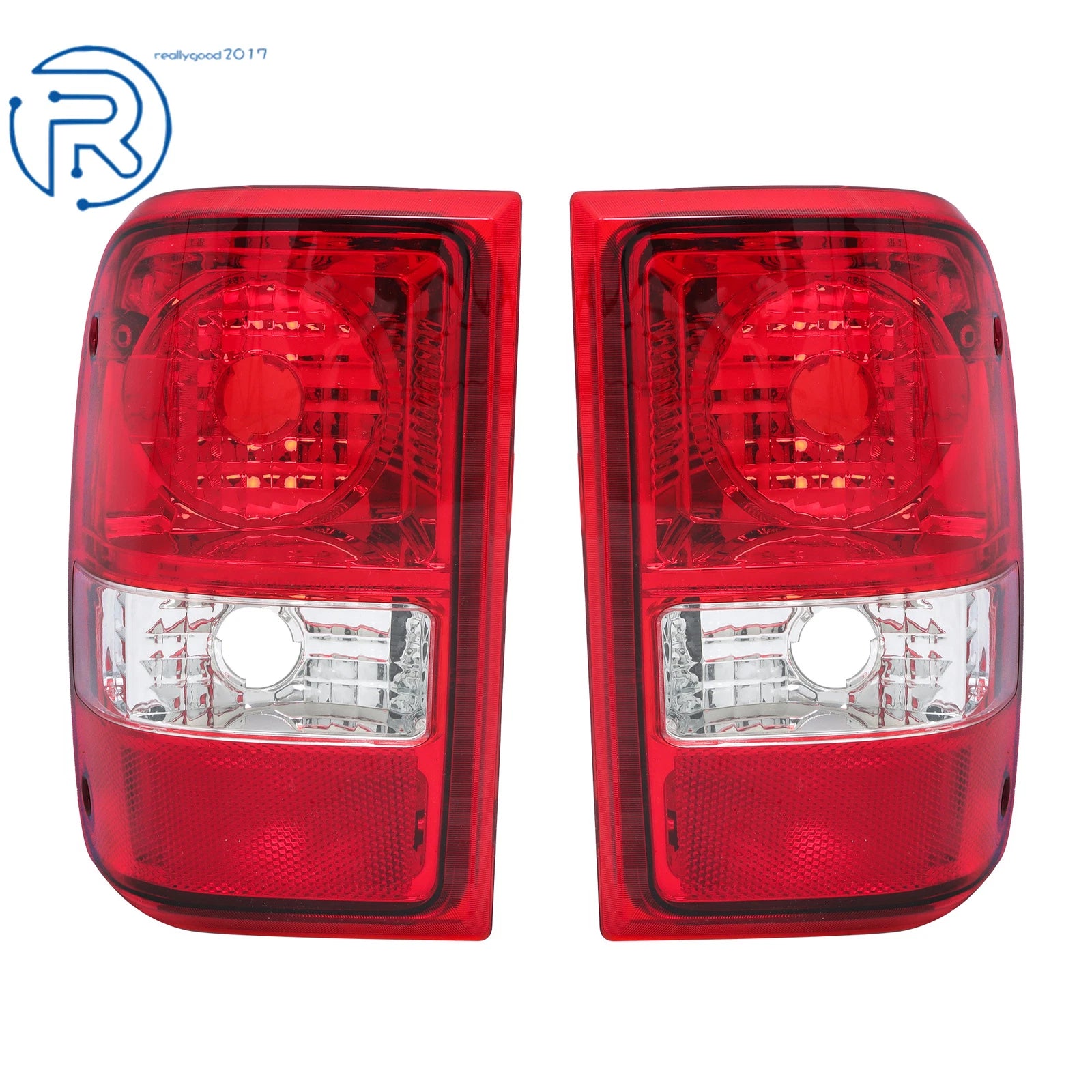 Set of 2 Red Clear Tail Lights for Ford Ranger (2001-2011) Chrome