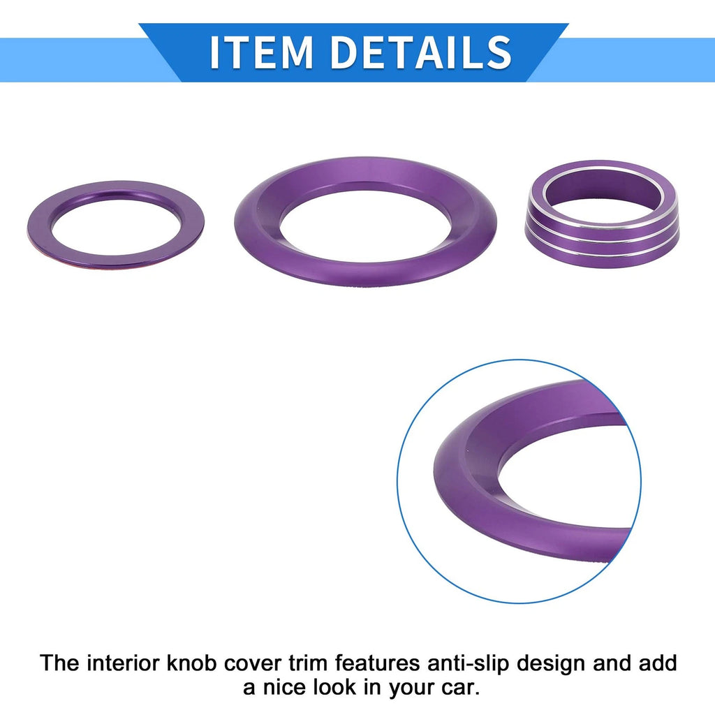 5X AC Engine Start Speaker Knob Cover Ring for Honda Civic (2016–2021) Purple