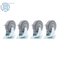 Set of 4 Heavy Duty 4-Inch Swivel Casters with Side Brakes
