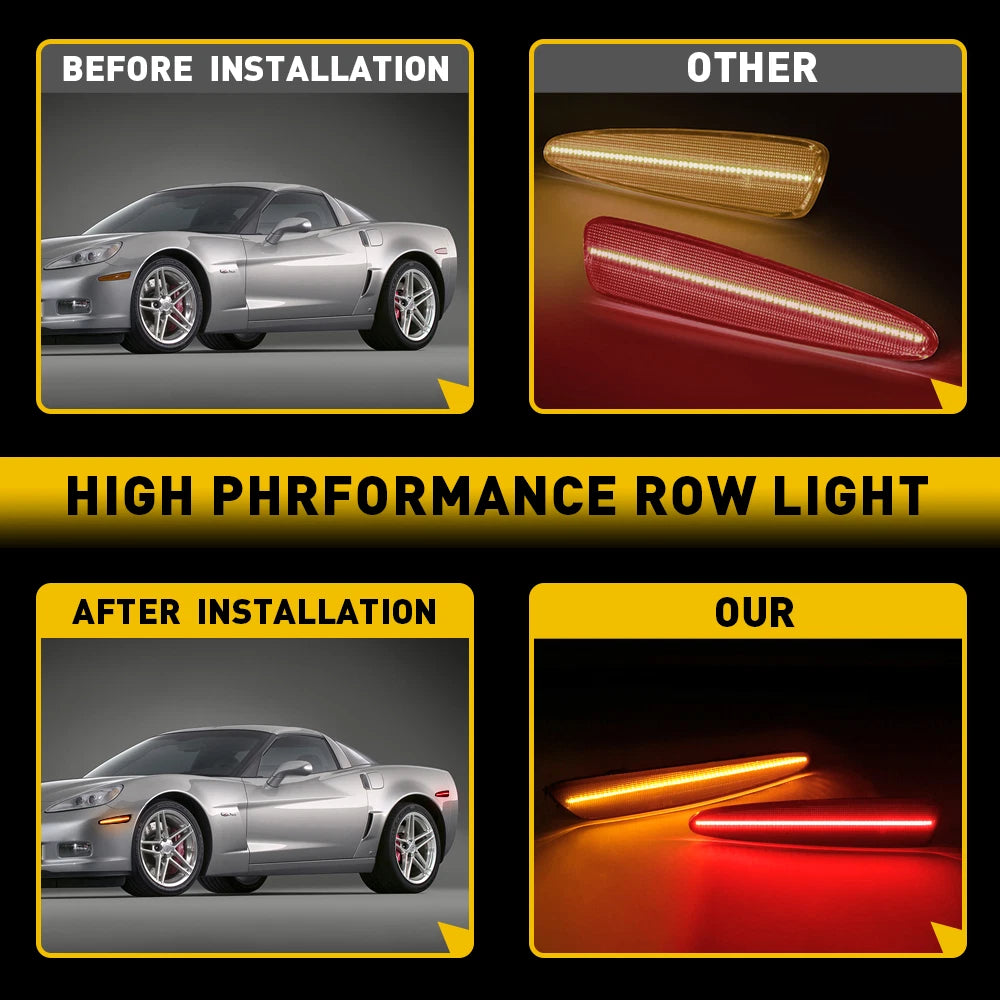 Smoked LED Side Marker Lights for Chevy Corvette C6 (2005–2013)