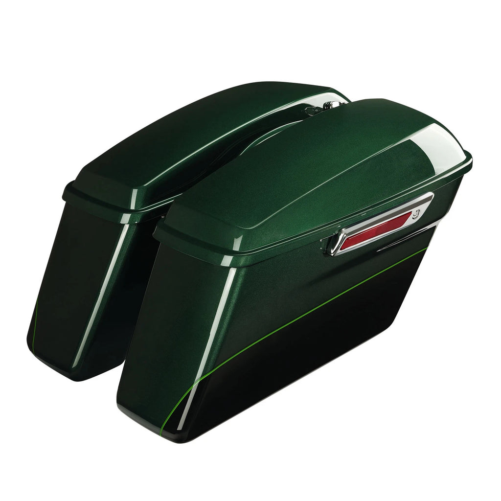 Hard Saddlebags for Harley Street Road Glide (2014–2025) Deep Jade Pearl/Vivid Black