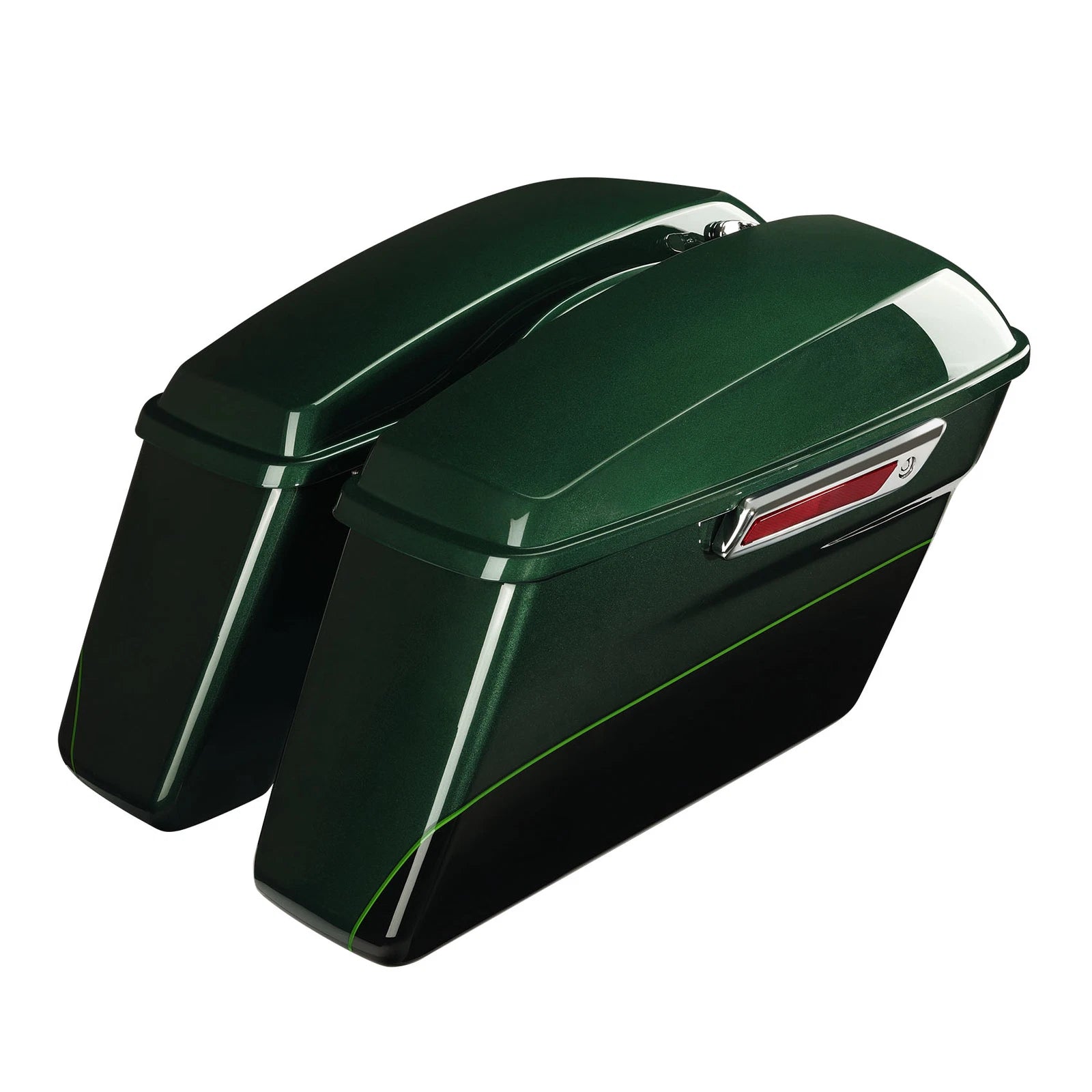 Hard Saddlebags for Harley Street Road Glide (2014–2025) Deep Jade Pearl/Vivid Black