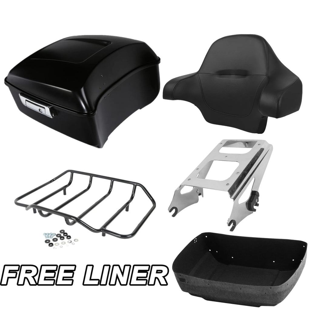 Matte Black Trunk Pad Luggage Mount Rack for Harley Touring (2009–2013)