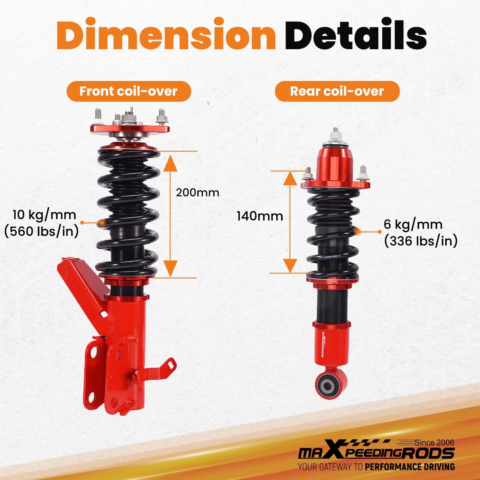 Coilovers Kit for Acura RSX 2.0L (2002-2006)