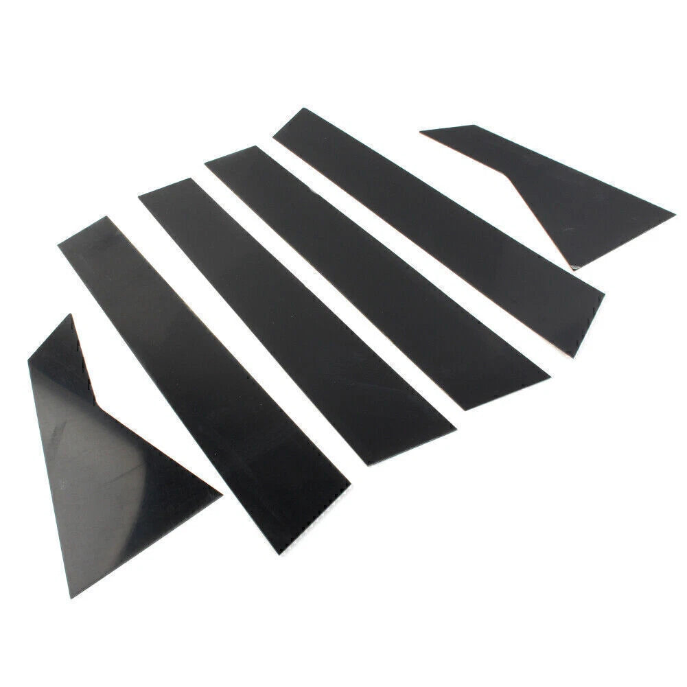 Set of 6 Door Trim Cover Kit Black Pillar Posts for Honda Civic (2016–2020)