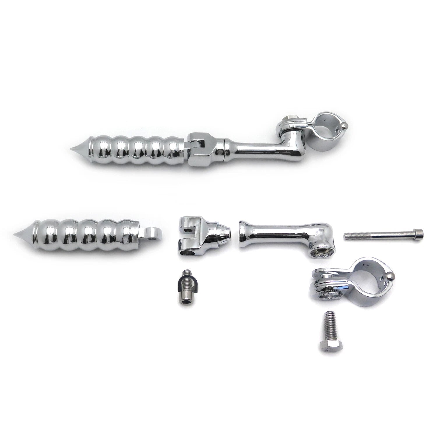 Chrome Bubble FootPeg with 4.5" Clamp Bracket for Harley Road King Sportster 883 (2012)
