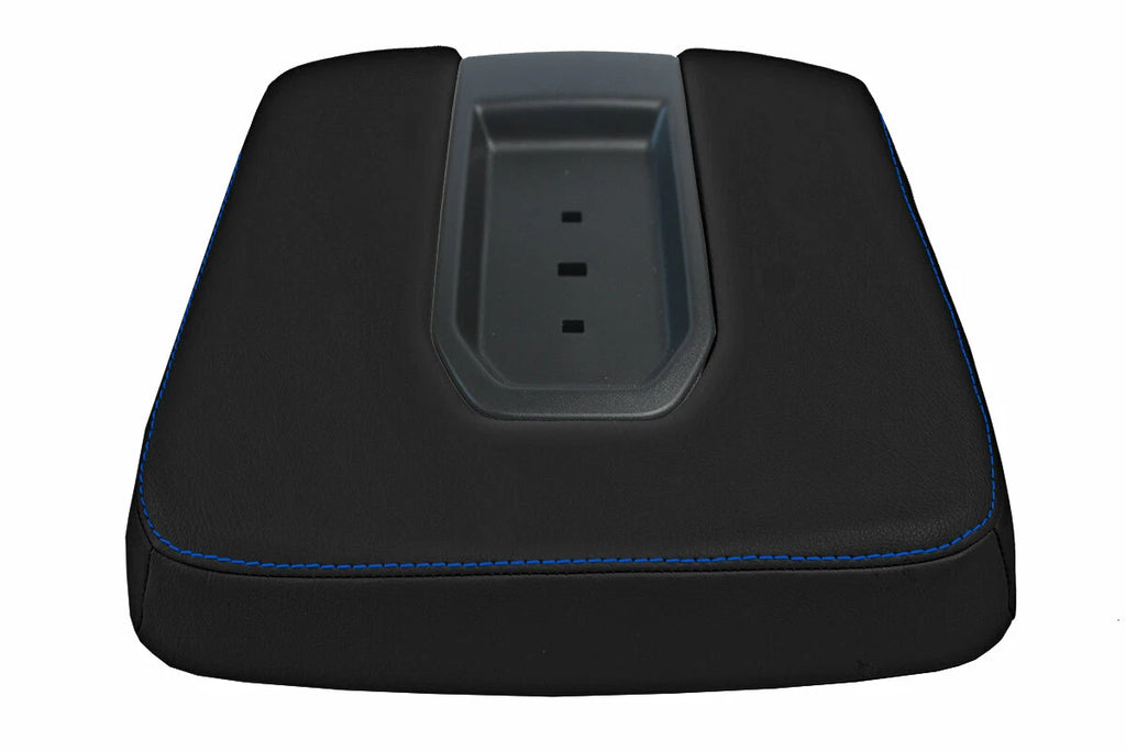 Leather Console Lid Cover for Chevrolet Silverado (2019–2020) - Blue Stitch
