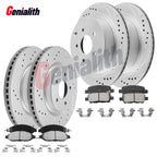 Set of 4 Drilled Rotors & Ceramic Brake Pads for Nissan Sentra (2013–2019)
