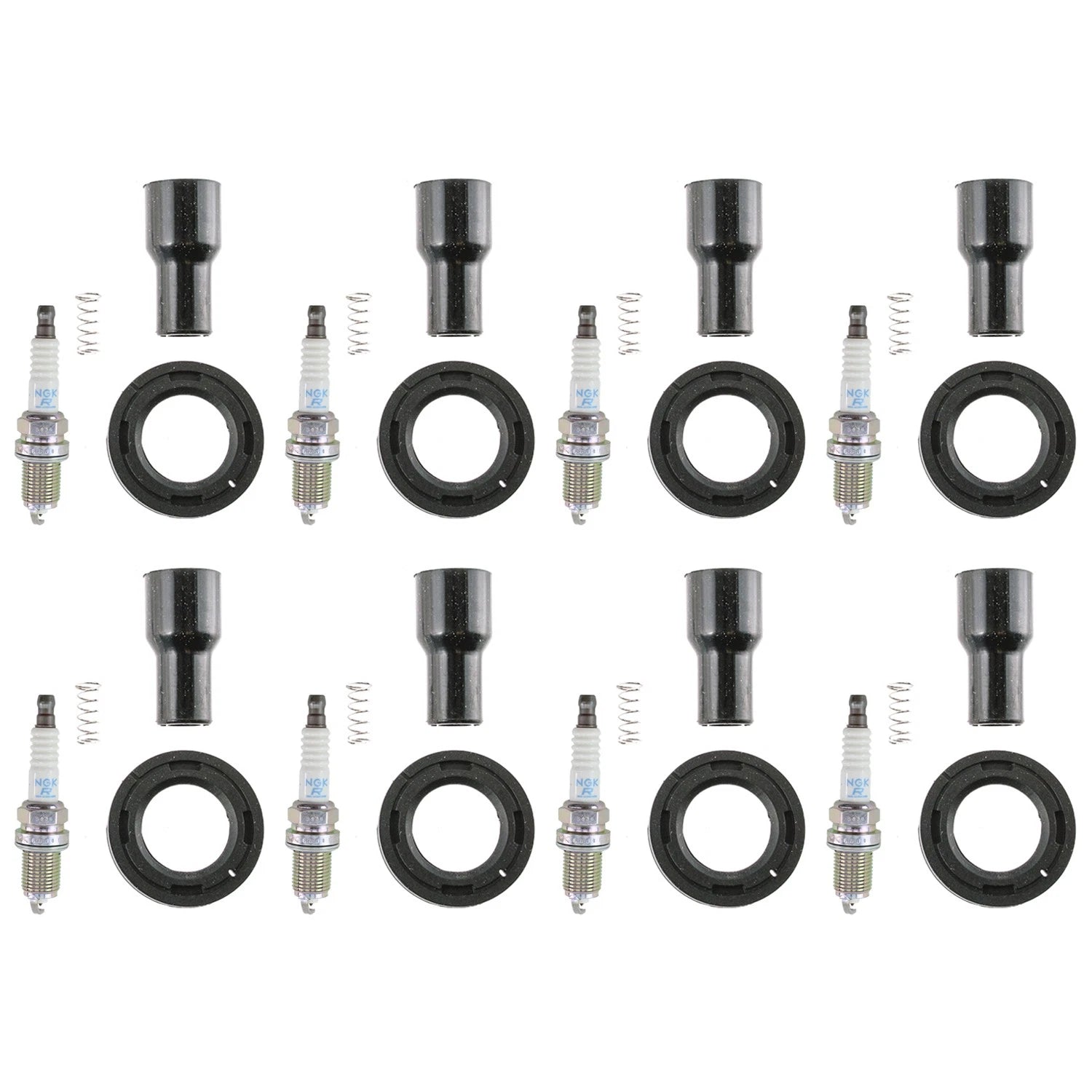Set of 8 NGK Laser Platinum Spark Plugs & Denso Coil Boots for Lexus SC430 (2002–2010)