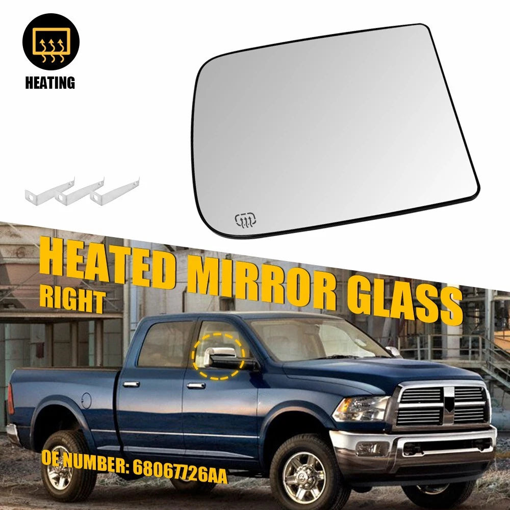 Right Driver Side Heated Towing Mirror Glass for Dodge Ram 1500 2500 3500 (2002–2023)