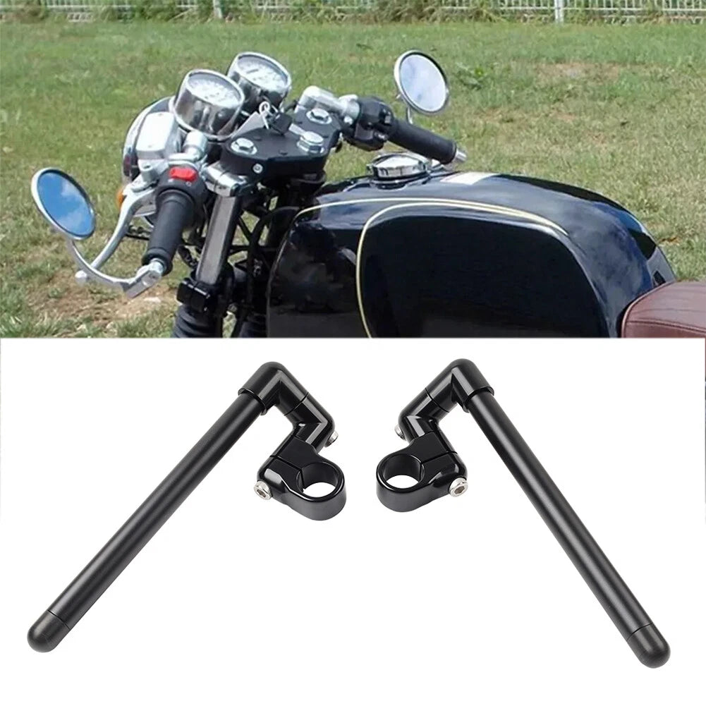 32MM Clip-On Handlebar for Universal Motorcycles (7/8" Fork Tube) Black