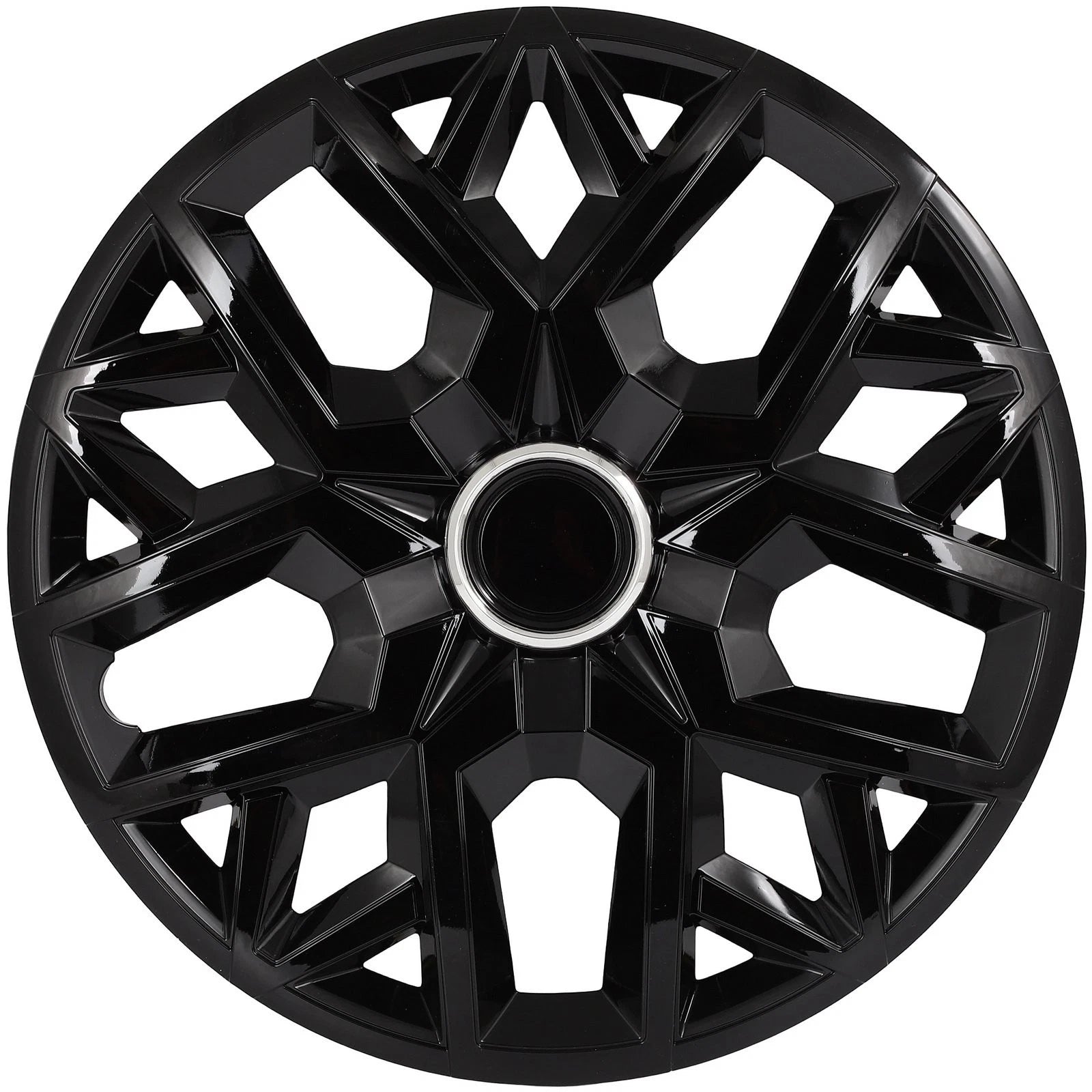 Set of 4 16" Universal Black Snap On Wheel Covers Hub Caps R16