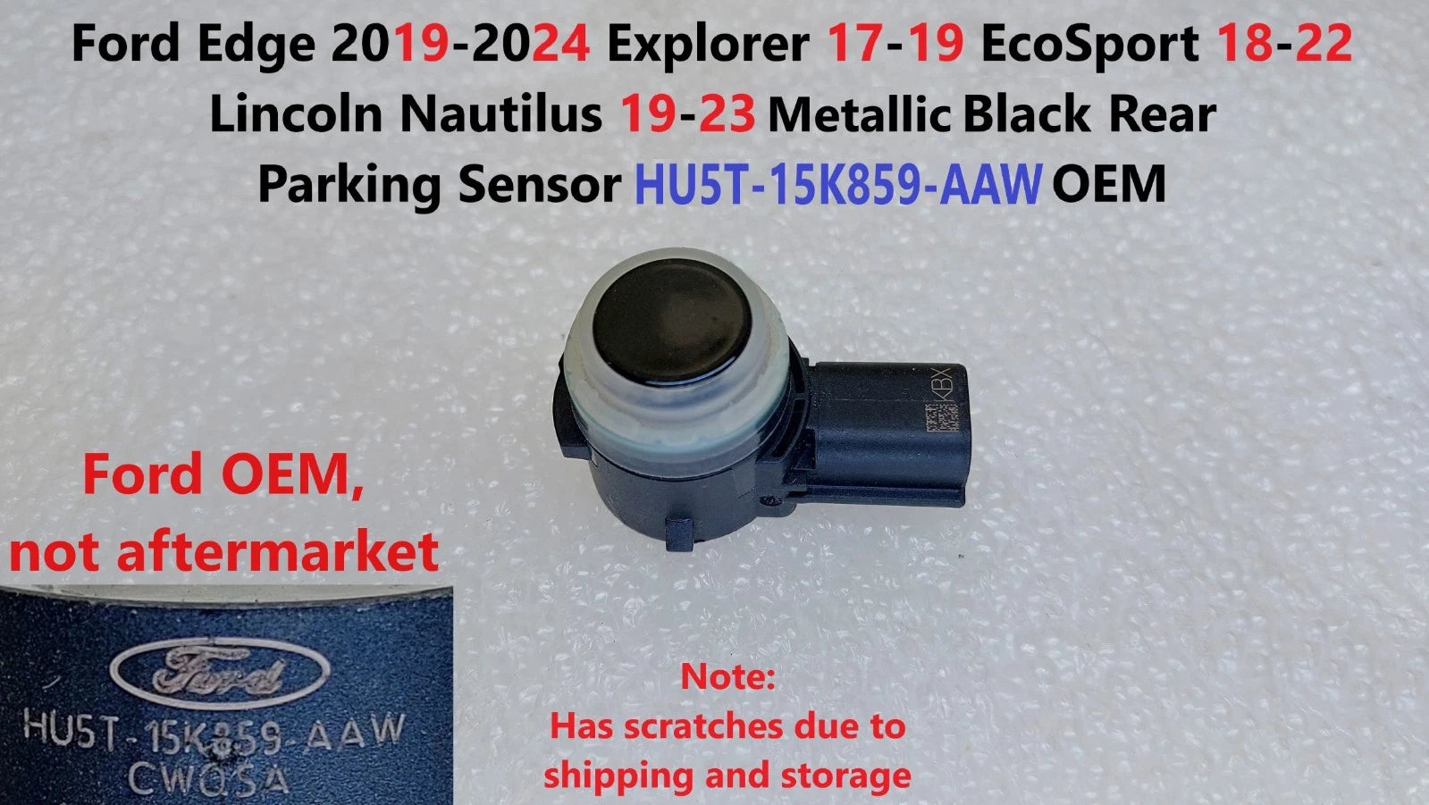 Rear Parking Sensor for Ford Edge (2019–2024) HU5T-15K859-AAW Metallic Black