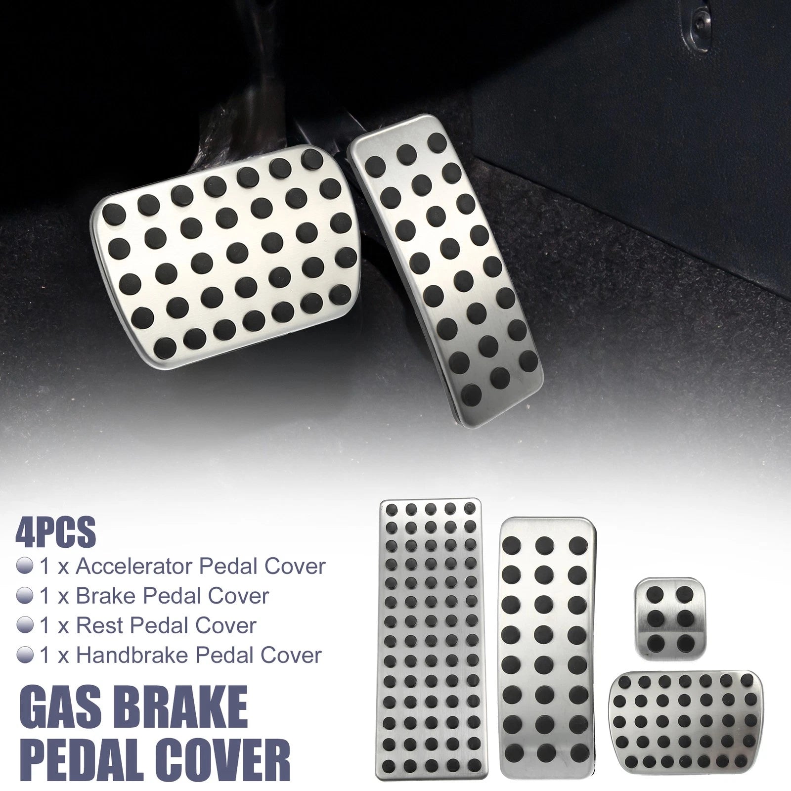 4X Accelerator & Brake Pedal Covers for Mercedes-Benz CLA180 (2015)