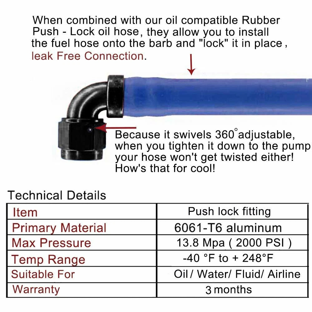 3/8" LS Conversion Fuel Injection Line Hose Fitting EFI Adapter Kit for