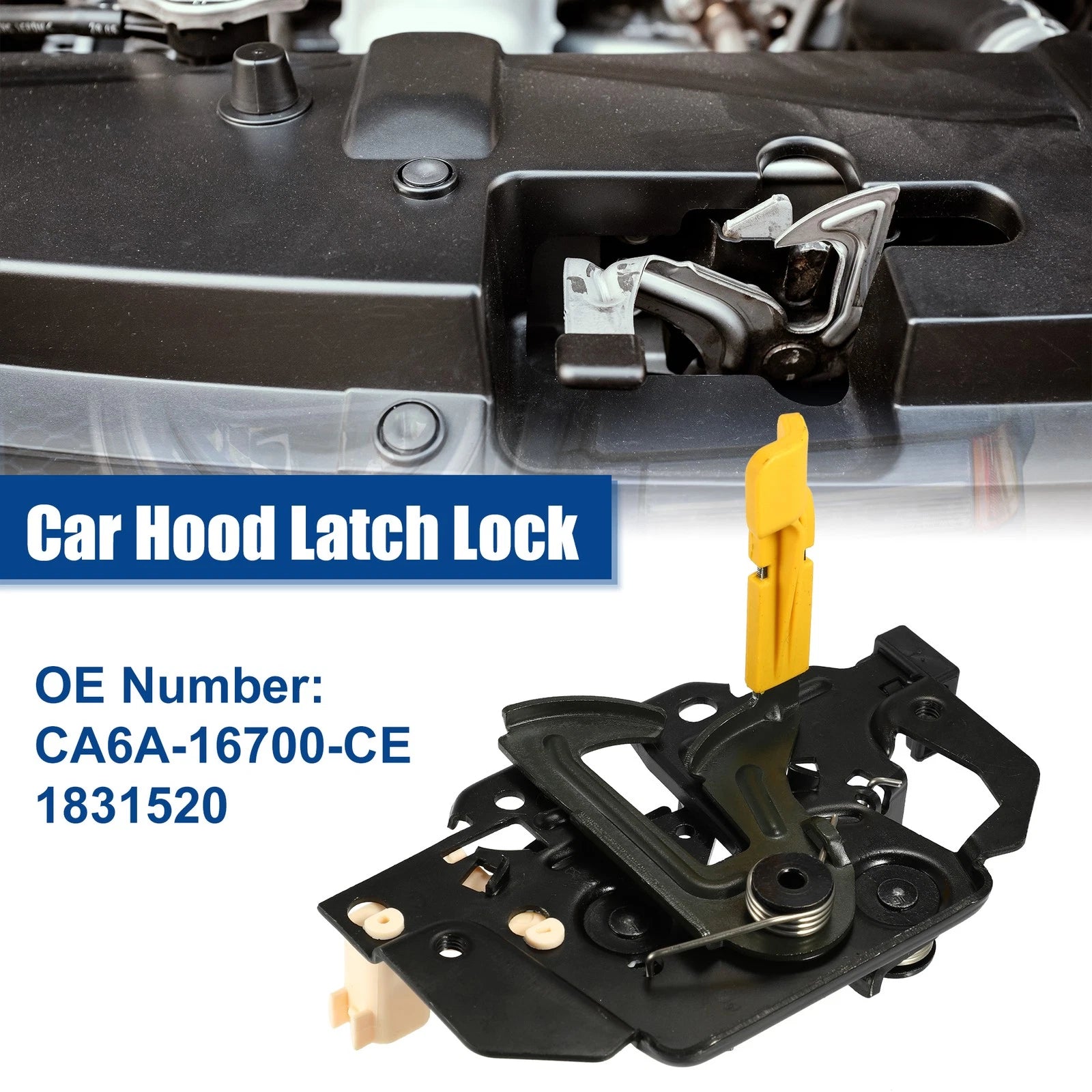 Hood Latch Lock for Ford Fiesta (2008–2012) - 1 Pcs Black