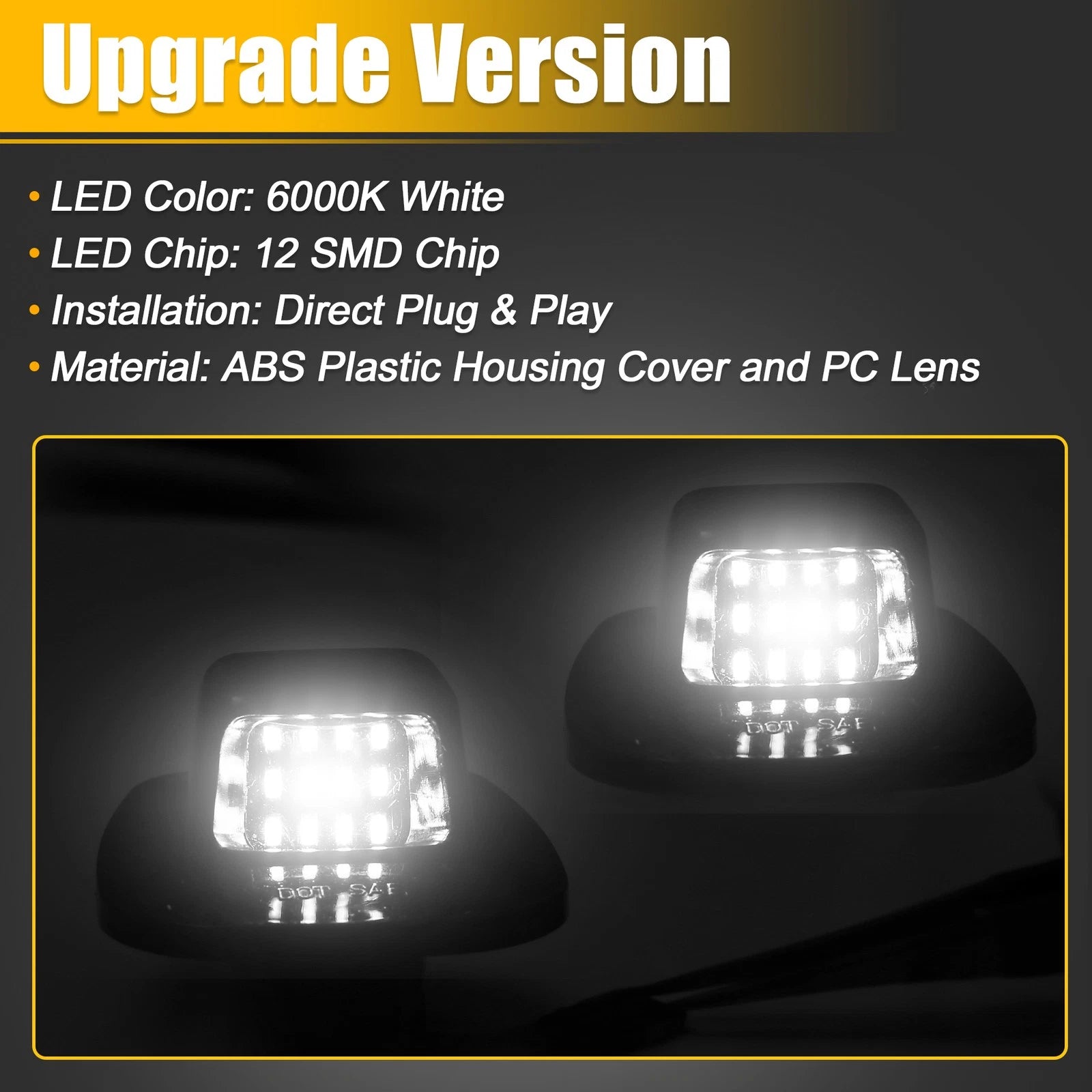 2X LED License Plate Light for Chevy C1500 (6000K White Light)