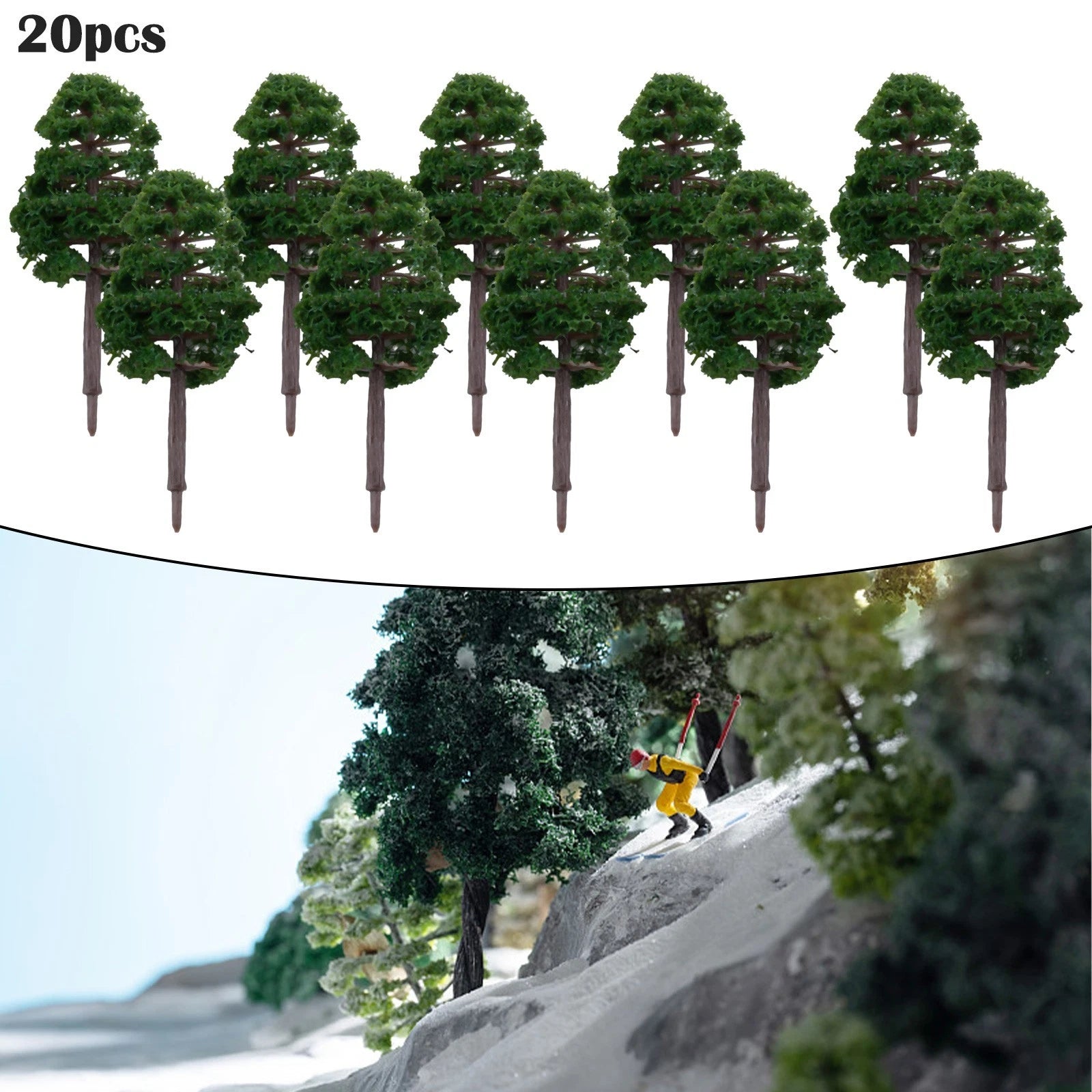 20Pcs Model Trees for Scenery Street Railway Layout (Scale)