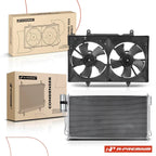 AC condenser and dual cooling fan assembly kit for Nissan Quest (2004–2009)