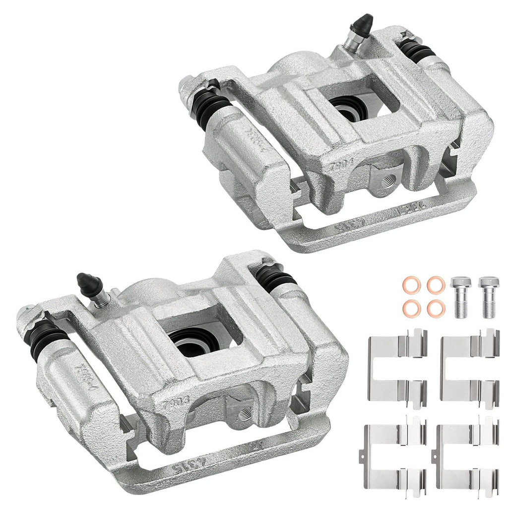 Set of 2 Rear Disc Brake Calipers with Brackets for Honda Pilot (2009–2015)