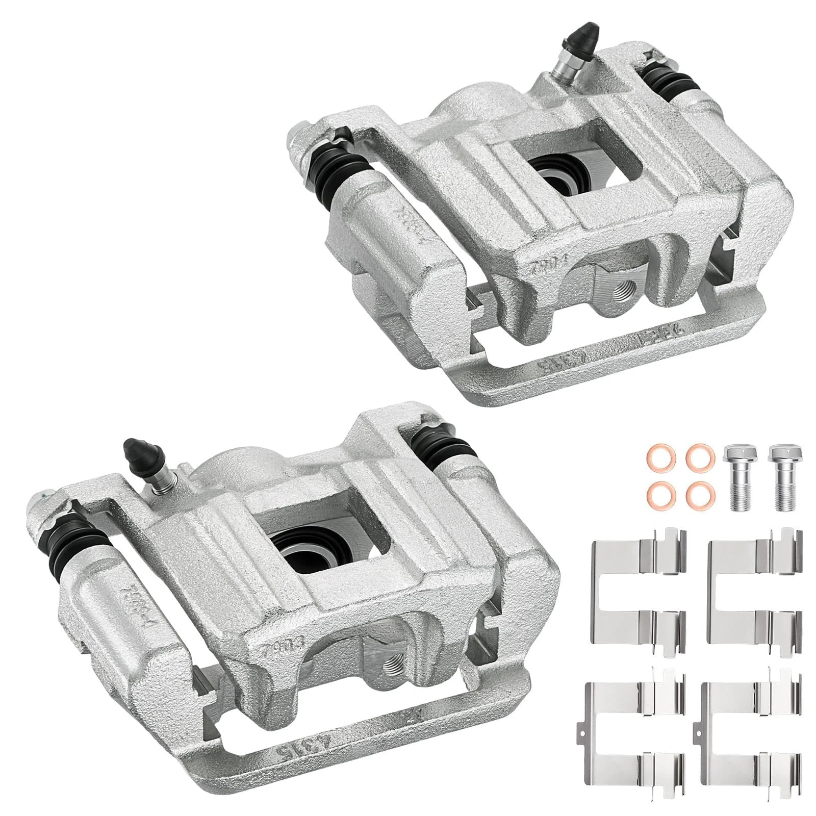 Set of 2 Rear Disc Brake Calipers with Brackets for Honda Pilot (2009–2015)