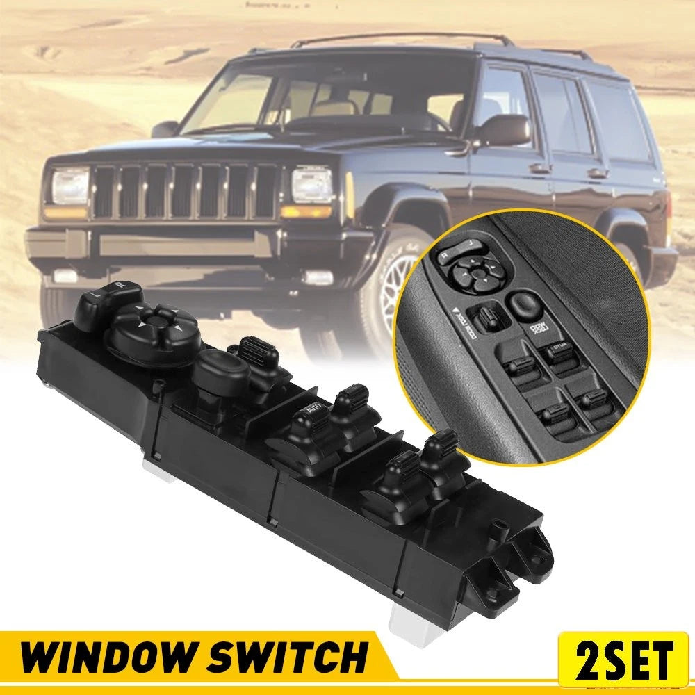 Set of 2 Master Power Window Switch for Jeep Cherokee 4-Door (1997–2001)