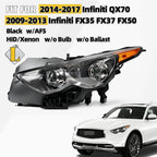 HID Headlight for Infiniti FX35 FX37 QX70 (2009–2017) AFS Black Left