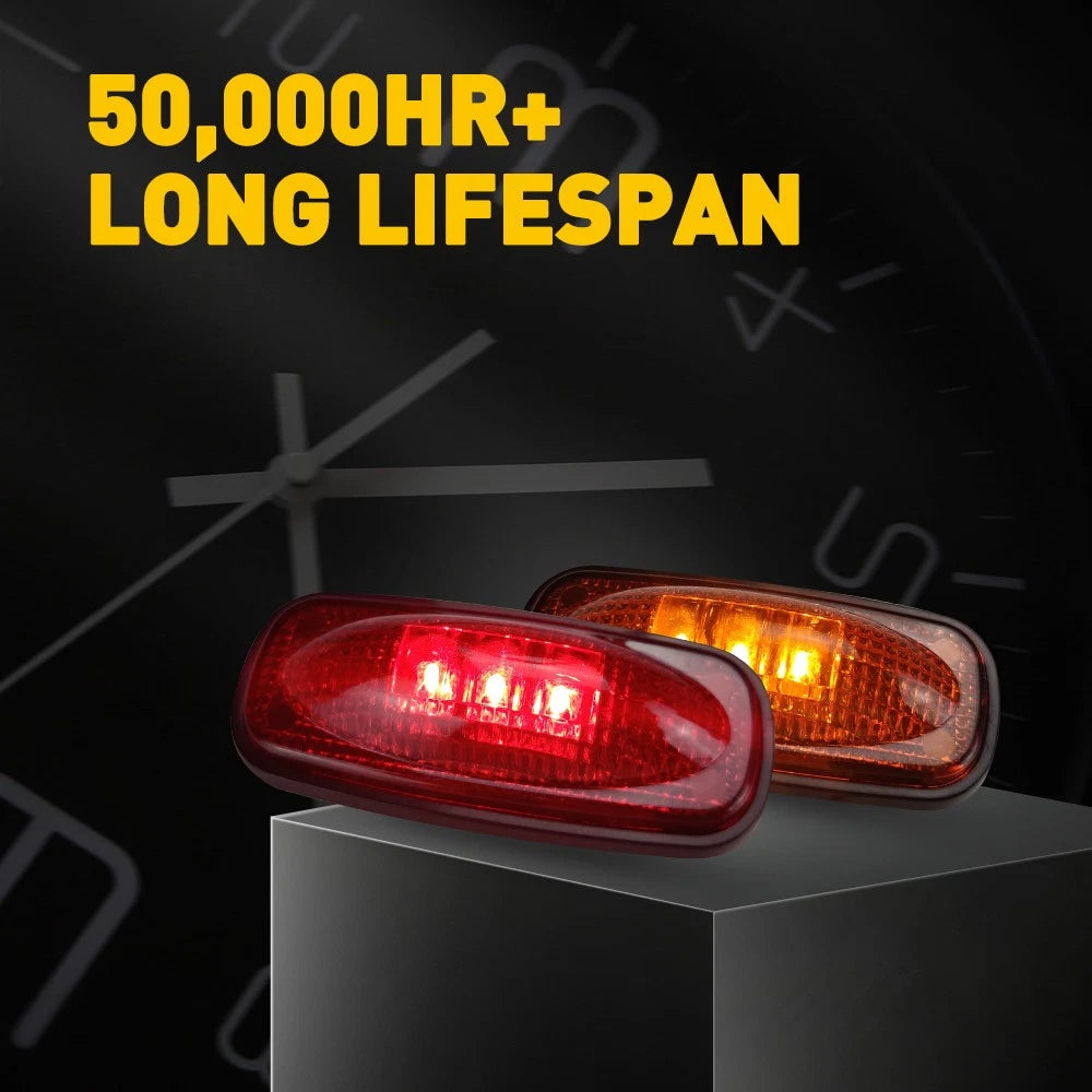 Set of 4 Dually Bed Fender Side Marker LED Lights for Dodge Ram 3500 (2003–2018)