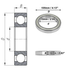 Deep Groove Ball Bearings 6915ZZ for Scooter Skateboard Wheel (75x105x16mm)