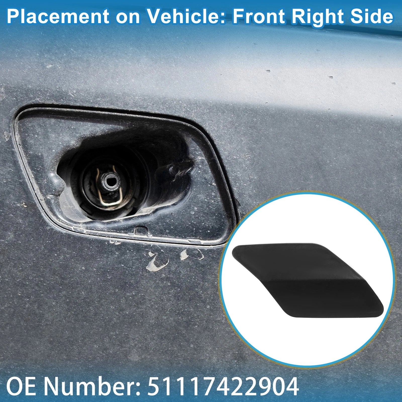 Washer Nozzle Cover Cap No.51117422904 for BMW X6 (2015–2019) Unpainted