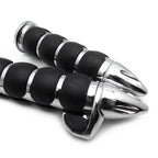 Chrome 25mm Bullet Handlebar Grip Rubber Throttle Boss for Harley Fat Boy