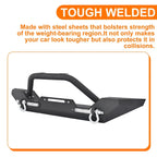 Powder Coated Front & Rear Bumper w/ D-Rings for Jeep Wrangler TJ YJ (1987–2006)