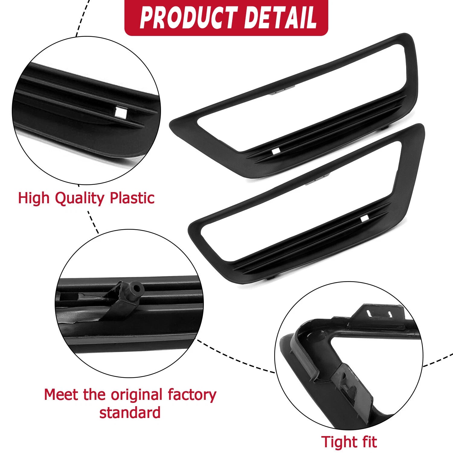 Fog Light Cover Trim Bezel Pair for Honda Accord (2013–2015)