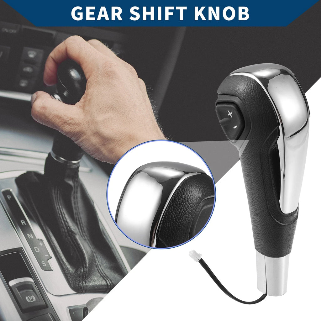 Automatic Gear Shift Knob for Chevrolet Aveo (2011–2017) Faux Leather Silver