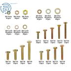 Set of 672 Flat Nuts and Bolts with Lock Washers for M4 M5 M6