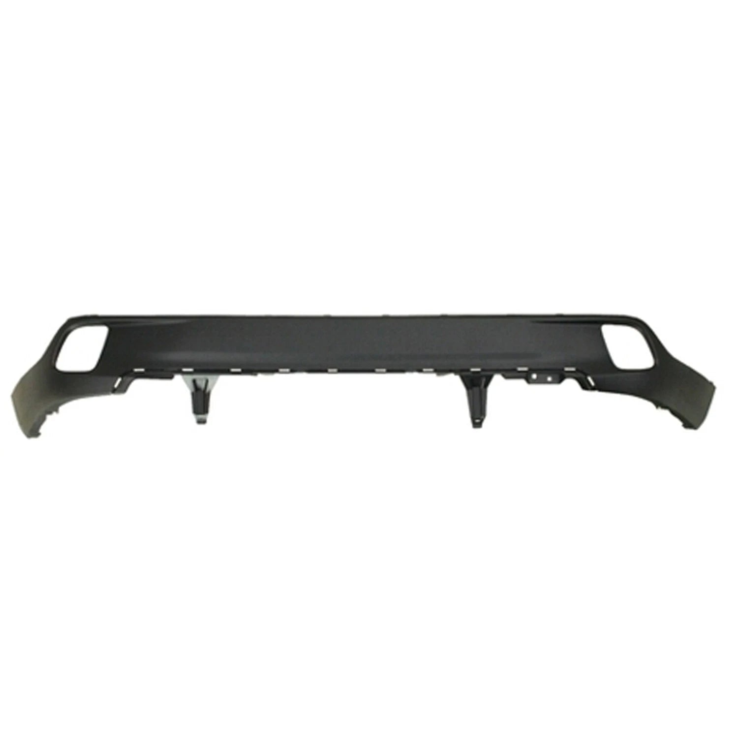 Replacement Black Textured Rear Lower Bumper Cover w/o Chrome Trim Around Lamps